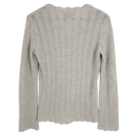 Ann Taylor Medium CASHMERE Sparkly Gray Silver Sweater Shirt Top Christmas - Picture 8 of 8